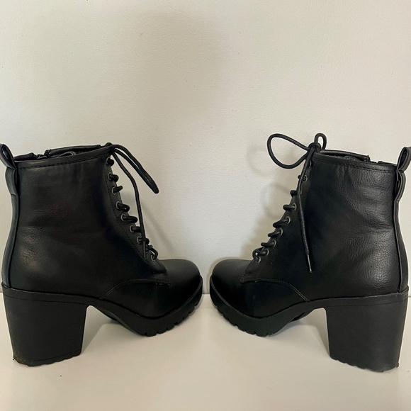 Black Lace-Up Booties - Picture 2 of 3